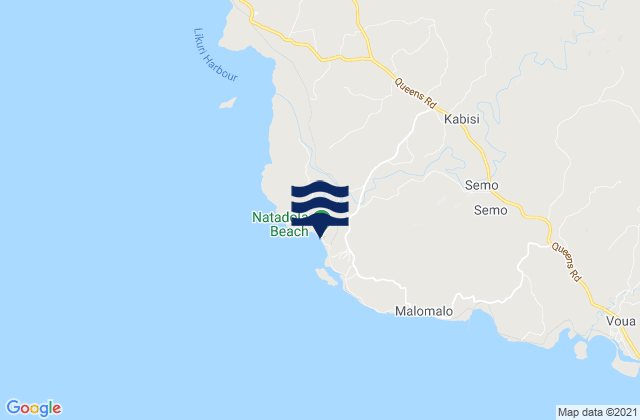 Karte der Gezeiten Natadola Beach, Fiji