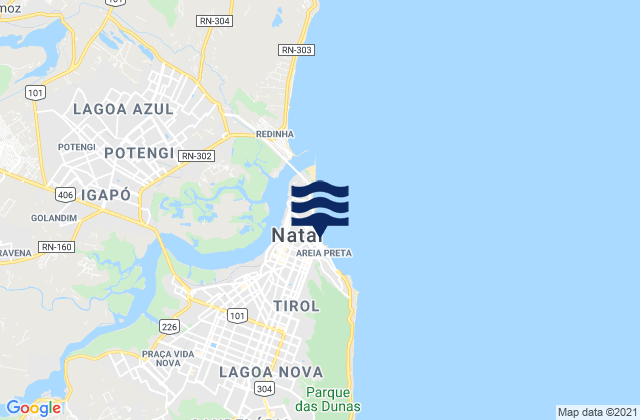 Karte der Gezeiten Natal, Brazil