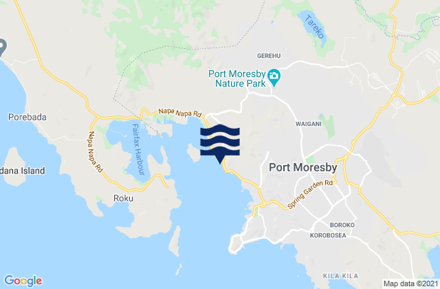 Karte der Gezeiten National Capital District, Papua New Guinea