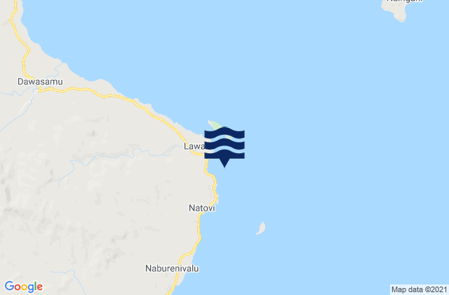 Karte der Gezeiten Natovi, Fiji