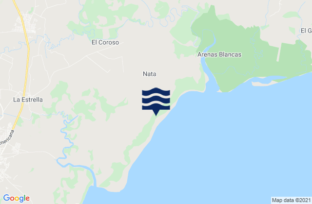Karte der Gezeiten Natá, Panama