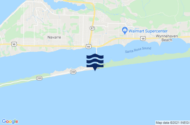 Karte der Gezeiten Navarre Beach, United States