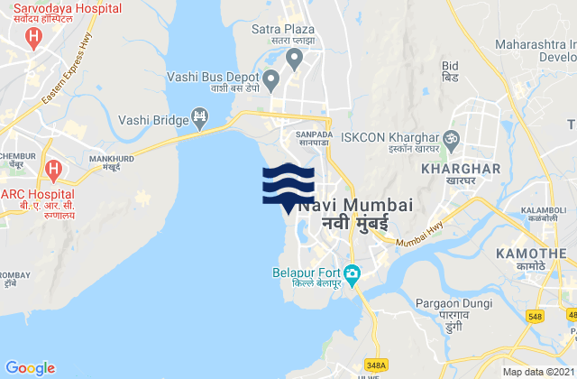 Karte der Gezeiten Navi Mumbai, India