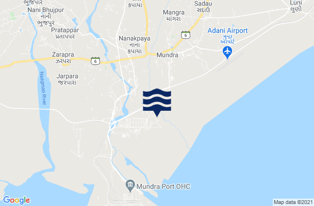 Karte der Gezeiten Navinal Point, India