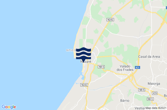 Karte der Gezeiten Nazaré, Portugal