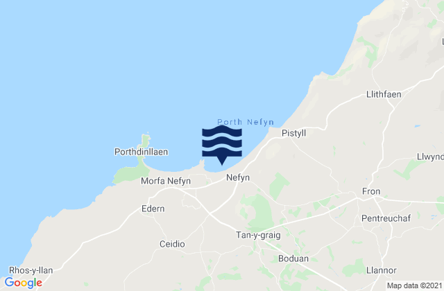 Karte der Gezeiten Nefyn Beach, United Kingdom