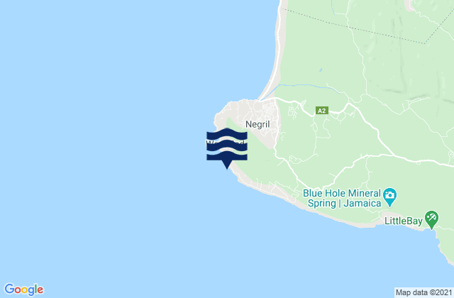 Karte der Gezeiten Negril Lighthouse, Jamaica