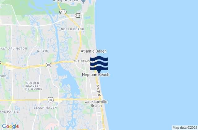 Karte der Gezeiten Neptune Beach, United States