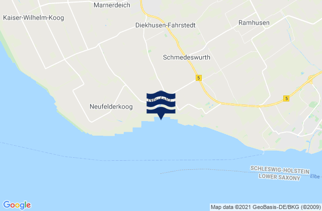 Karte der Gezeiten Neufeld (Hafen), Denmark