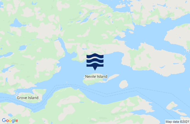 Karte der Gezeiten Nevile Island, Canada