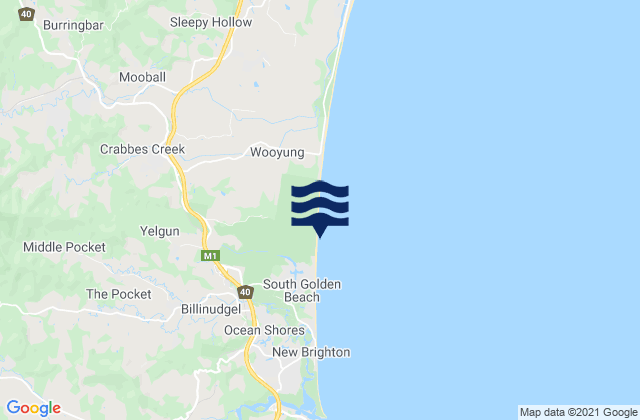 Karte der Gezeiten New Brighton Beach, Australia