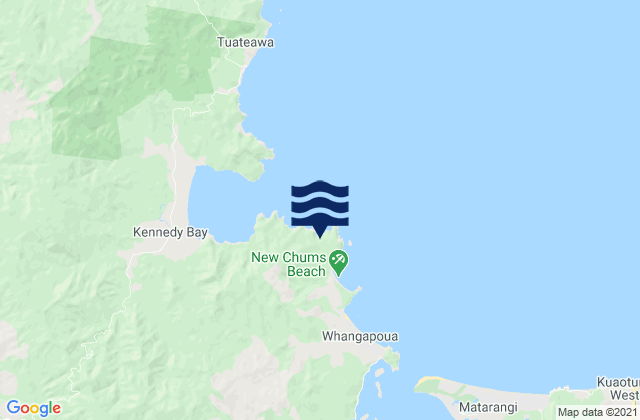Karte der Gezeiten New Chums Beach, New Zealand