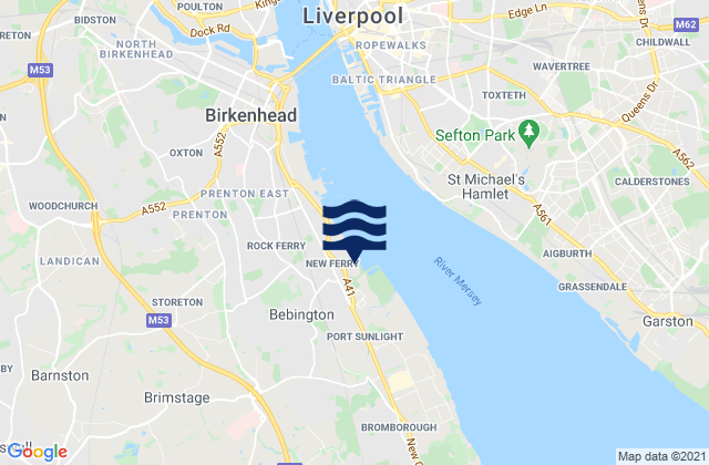Karte der Gezeiten New Ferry, United Kingdom