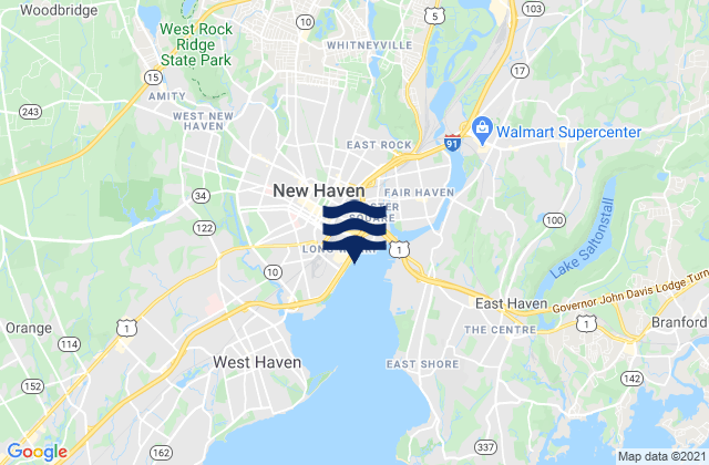 Karte der Gezeiten New Haven (city dock), United States