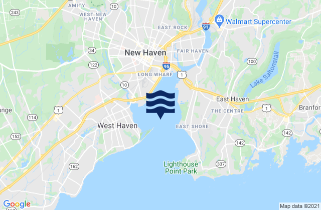 Karte der Gezeiten New Haven Harbor, United States