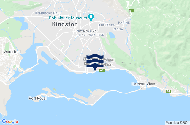 Karte der Gezeiten New Kingston, Jamaica