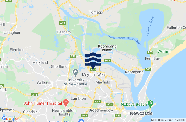 Karte der Gezeiten New Lambton Heights, Australia