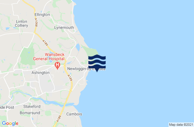 Karte der Gezeiten Newbiggin Bay Beach, United Kingdom