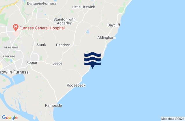 Karte der Gezeiten Newbiggin Beach, United Kingdom