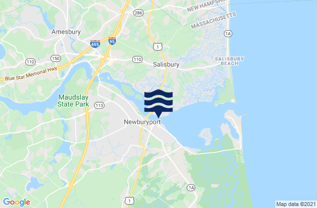 Karte der Gezeiten Newburyport Merrimack River, United States