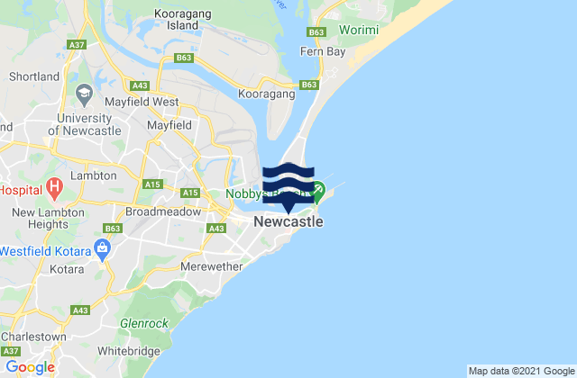Karte der Gezeiten Newcastle -The Harbour, Australia