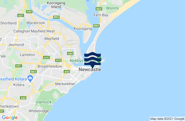 Karte der Gezeiten Newcastle Beach, Australia