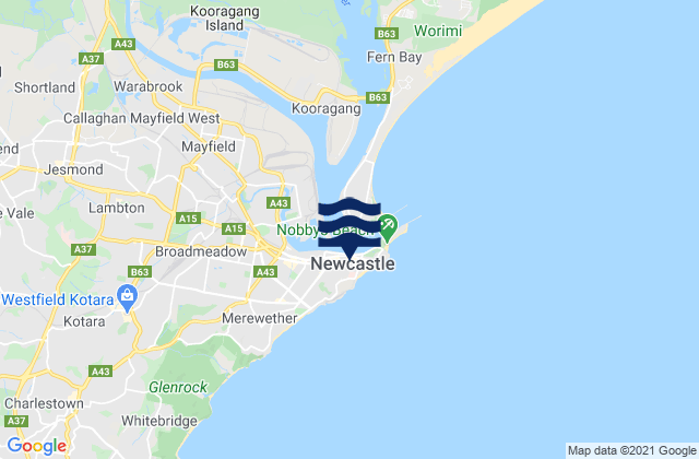 Karte der Gezeiten Newcastle, Australia