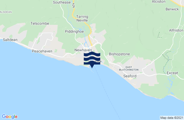 Karte der Gezeiten Newhaven Beach, United Kingdom