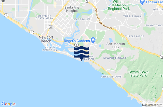 Karte der Gezeiten Newport Bay Entrance (Corona Del Mar), United States