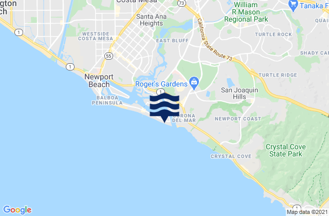 Karte der Gezeiten Newport Bay Entrance Corona Del Mar, United States