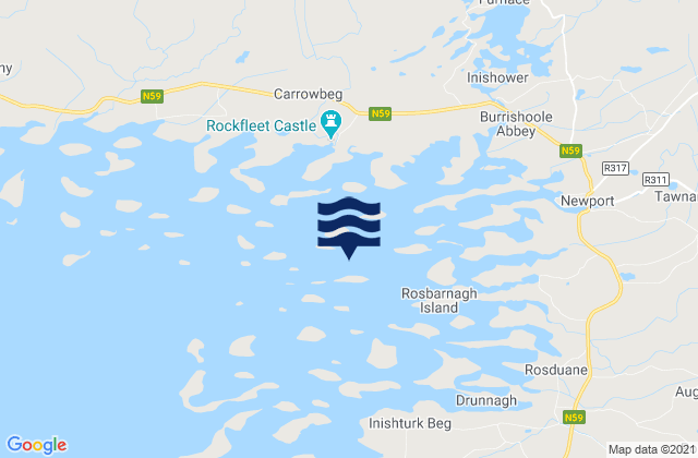 Karte der Gezeiten Newport Bay, Ireland