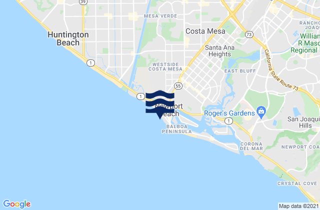 Karte der Gezeiten Newport Beach Municipal Beach, United States