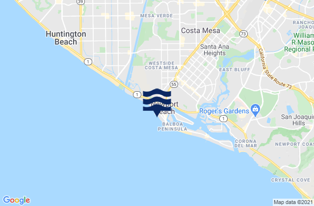 Karte der Gezeiten Newport Beach, United States