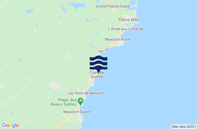 Karte der Gezeiten Newport, Canada