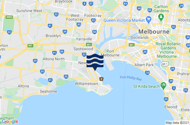 Karte der Gezeiten Newport, Australia