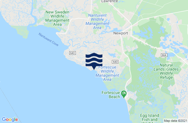 Karte der Gezeiten Newport Landing (Nantuxent Creek), United States