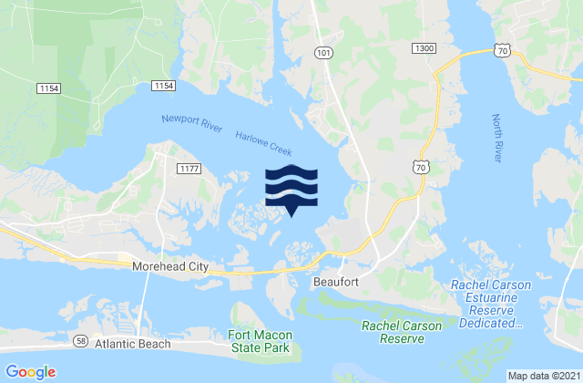 Karte der Gezeiten Newport Marshes E of, United States