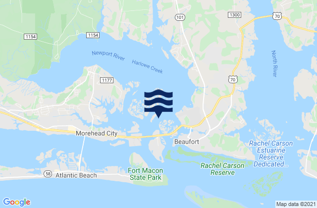 Karte der Gezeiten Newport Marshes SE of, United States