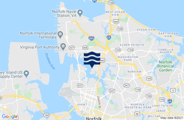 Karte der Gezeiten Newport Point, United States