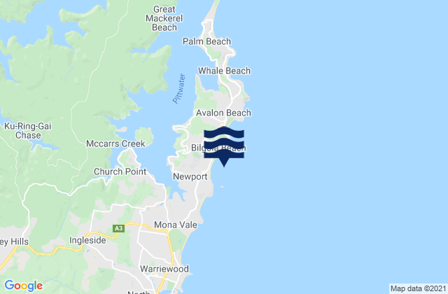 Karte der Gezeiten Newport Reef, Australia