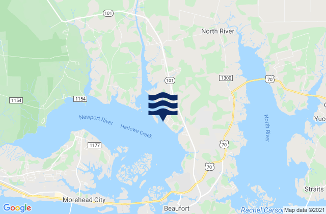 Karte der Gezeiten Newport River (yacht Club), United States