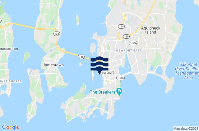 Karte der Gezeiten Newport River, United States
