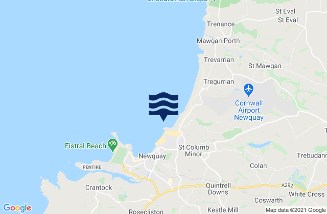 Karte der Gezeiten Newquay - Porth, United Kingdom