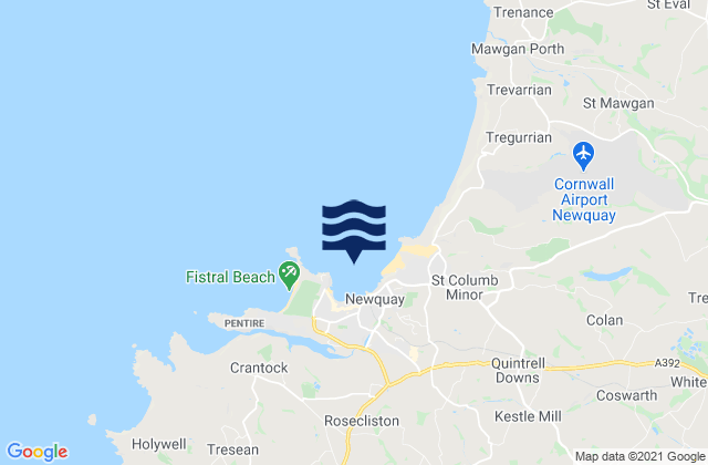 Karte der Gezeiten Newquay - Towan / Great Western, United Kingdom