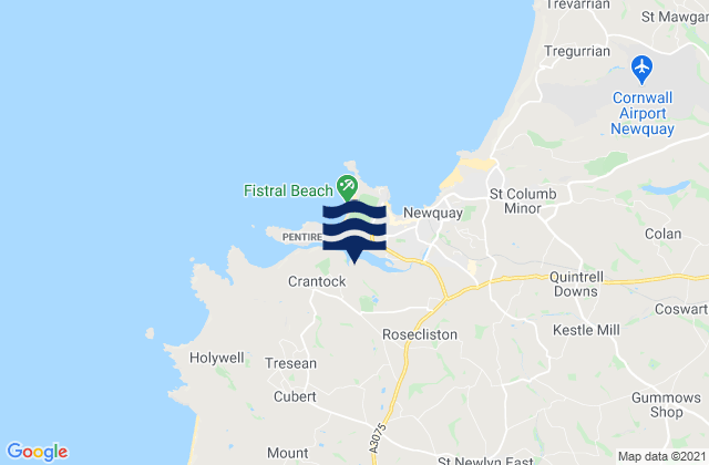 Karte der Gezeiten Newquay Town Beach, United Kingdom