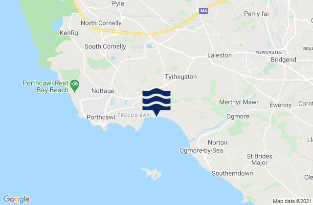 Karte der Gezeiten Newton Bay (Black Rock) Beach, United Kingdom