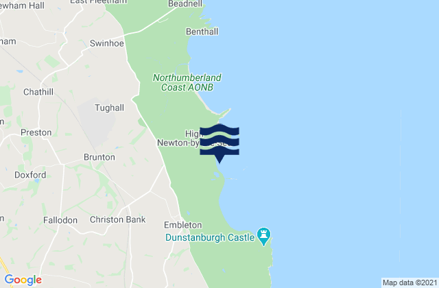 Karte der Gezeiten Newton Haven Beach, United Kingdom
