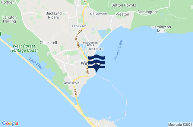 Karte der Gezeiten Newtons Cove Beach, United Kingdom
