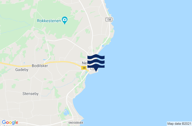 Karte der Gezeiten Nexø, Denmark