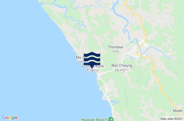 Karte der Gezeiten Ngapali Beach, Myanmar